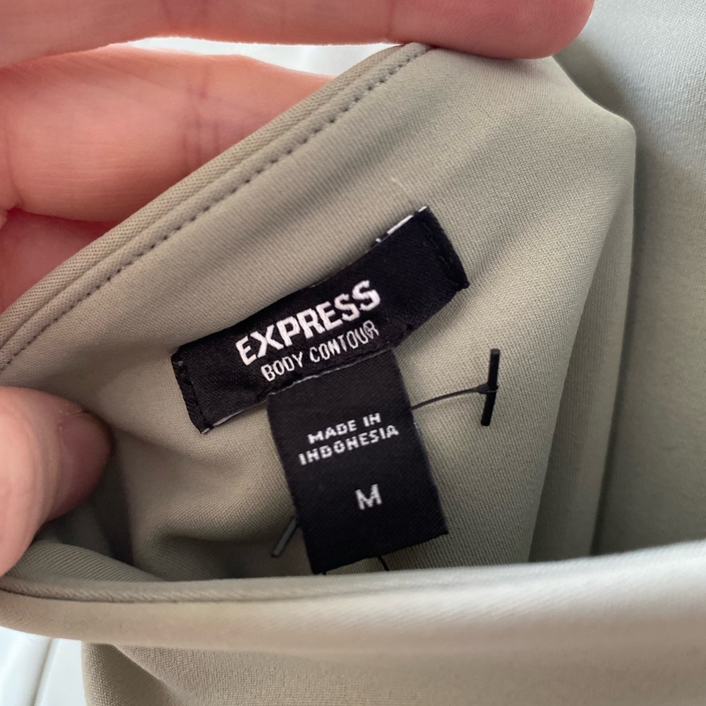 NWT Express Body Contour Strapless Bodysuit Sage Green Stretch Size M - Picture 2 of 6